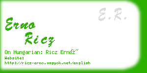 erno ricz business card